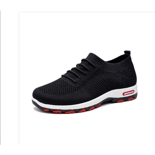 Men's Sports Casual Woven Sneakers  - Black