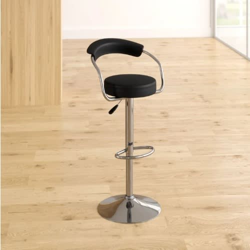 Swivel Adjustable Height Bar Stool - 01 - Black