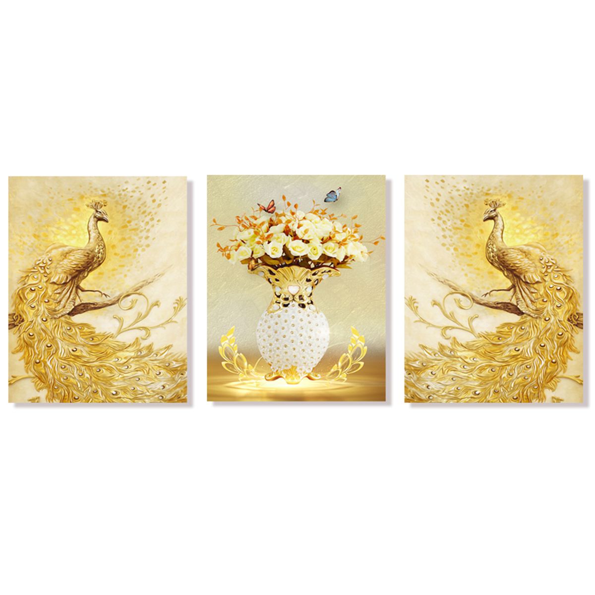 Canvas Print Paintings With Frames Wall Art Decor Golden