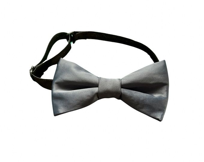 Charcoal Grey Classic Bow Tie - Satin