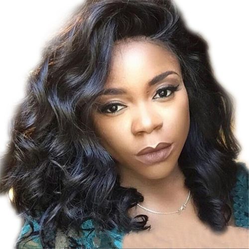 New Style  Curly Hair Big Wave Chemical Fiber 4 Bundles -black