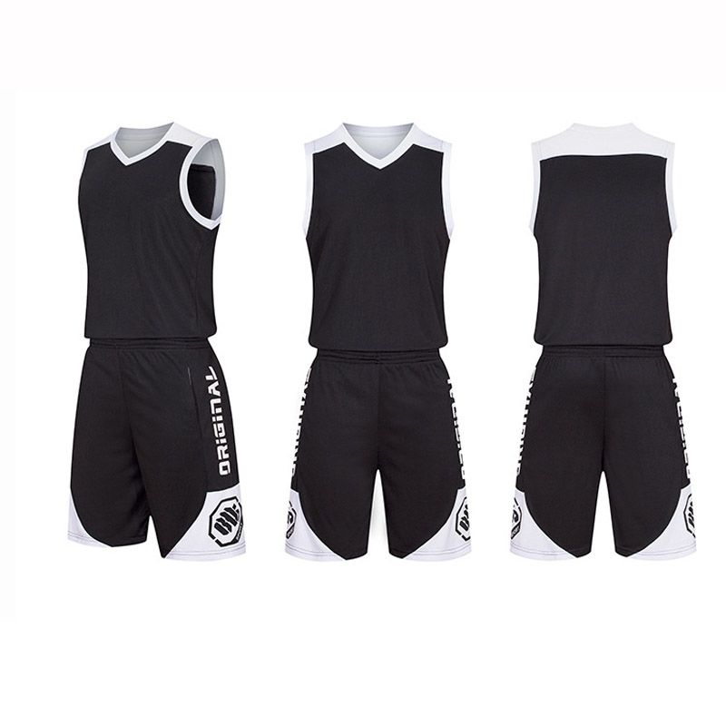 Adult Kids Training Jerseys Set,Sport Basketball Set（Black）