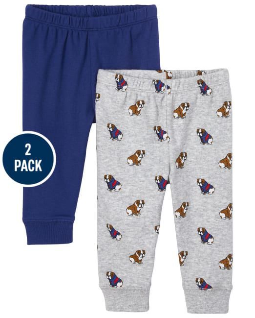 Baby Boys Bulldog Pants 2-Pack