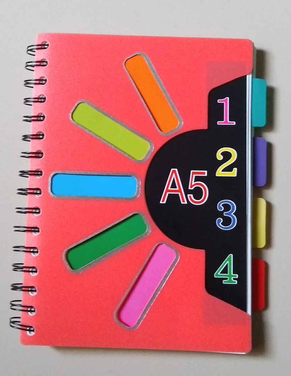 5-IN-1 Subject A5 Size Journals Notebook Colored Dividers