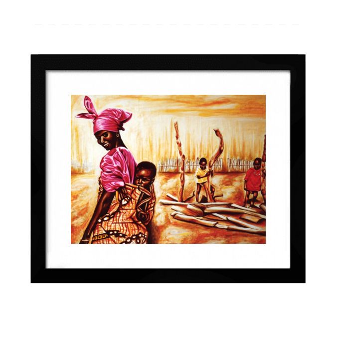 Mother's Joy Abstract Drawing Wall Frame