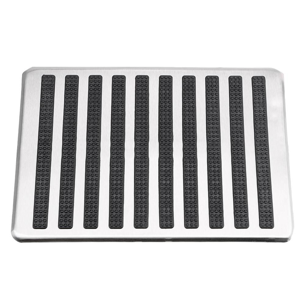 Stainless Steel Plate Carpet Auto Interior Floor Mat Patch Foot Heel Pedal Universal Driver Car Side Floor Carpet Mats