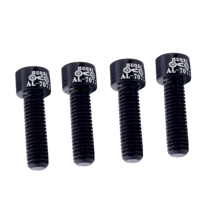 4x Black M5x17mm Headset Stem Top Cap Aluminum Alloy Bolts MTB Black