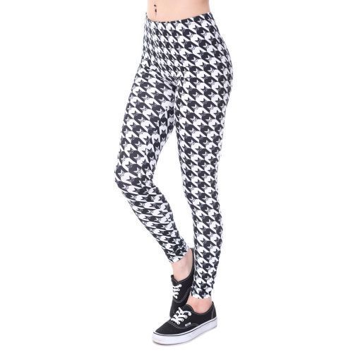 5pcs Women Printed Leggings Slim High Waist Stretch Pants