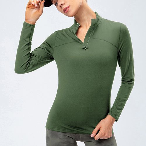 Women's Sport Tops,Autumn Winter Long Sleeve Running Gym Yoga T-Shirt（Green）