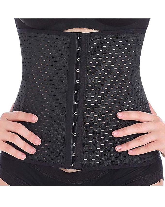 Waist Trainer/Trimmer, Shaper&Cincher With Steel Bone-Black