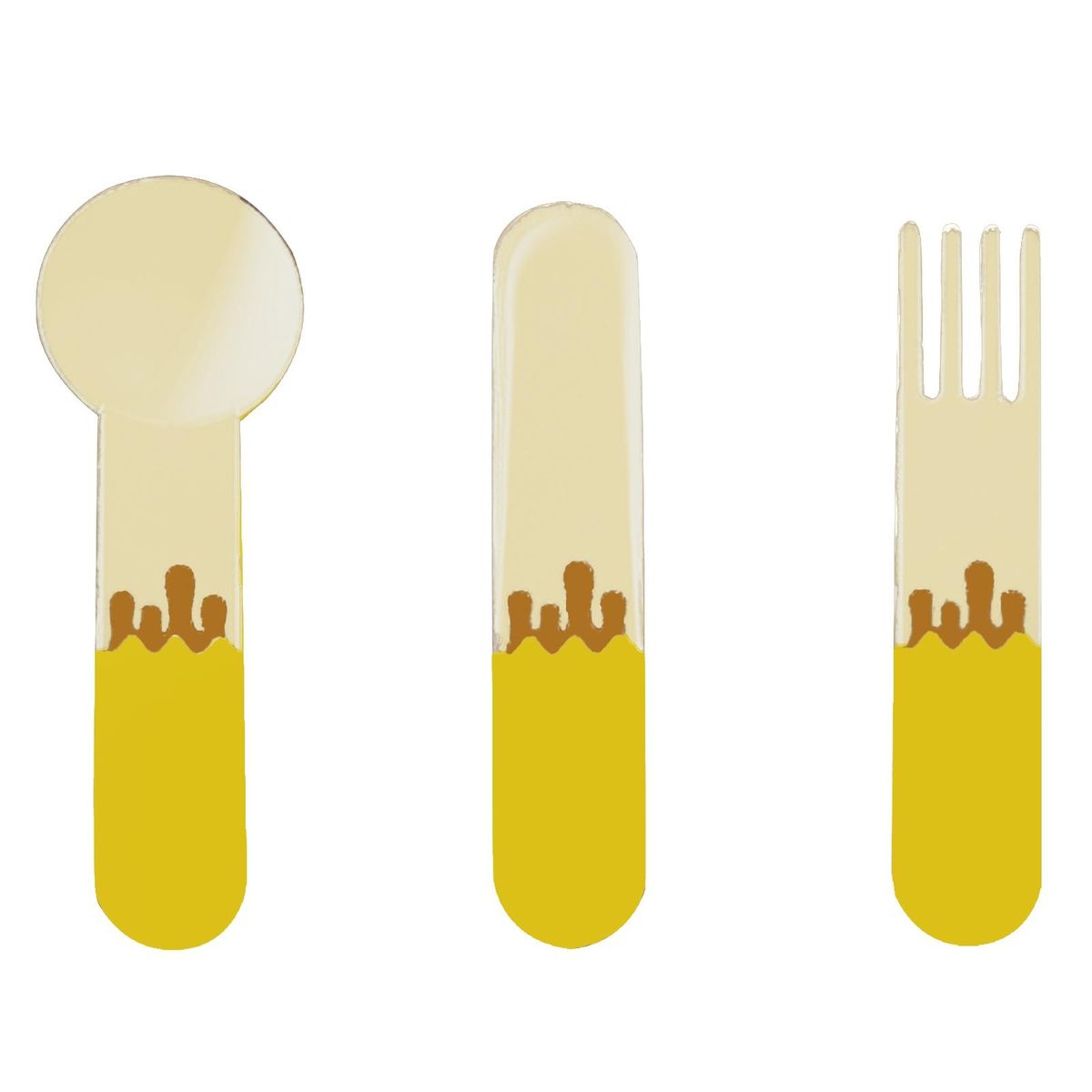 Durable Dessert Spoon Set Versatile Food-grade Spoon Set for Home Yellow