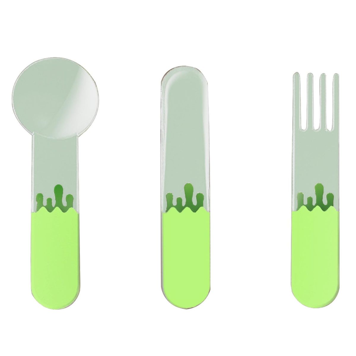Durable Dessert Spoon Set Versatile Food-grade Spoon Set for Home Green