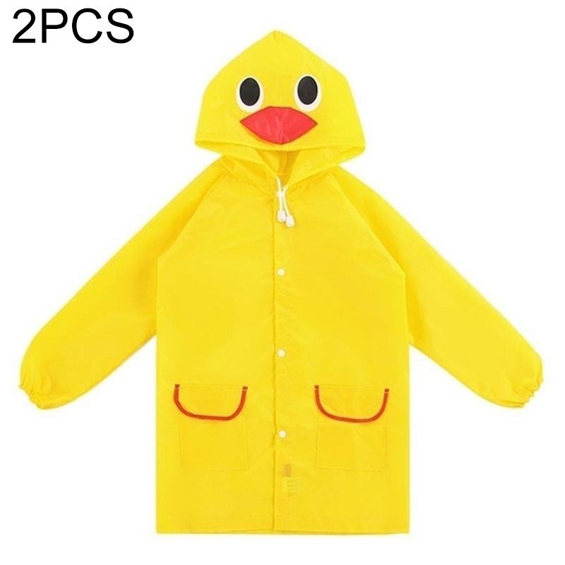 2 PCS Outdoor Cute Waterproof Kids Rain Coat Kids Animal Style(Yellow)