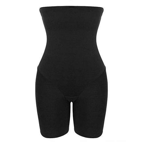 Ekouaer Women's Shapewear High Waist Tummy Control Boyshort And Thigh Slimmer ( Black )