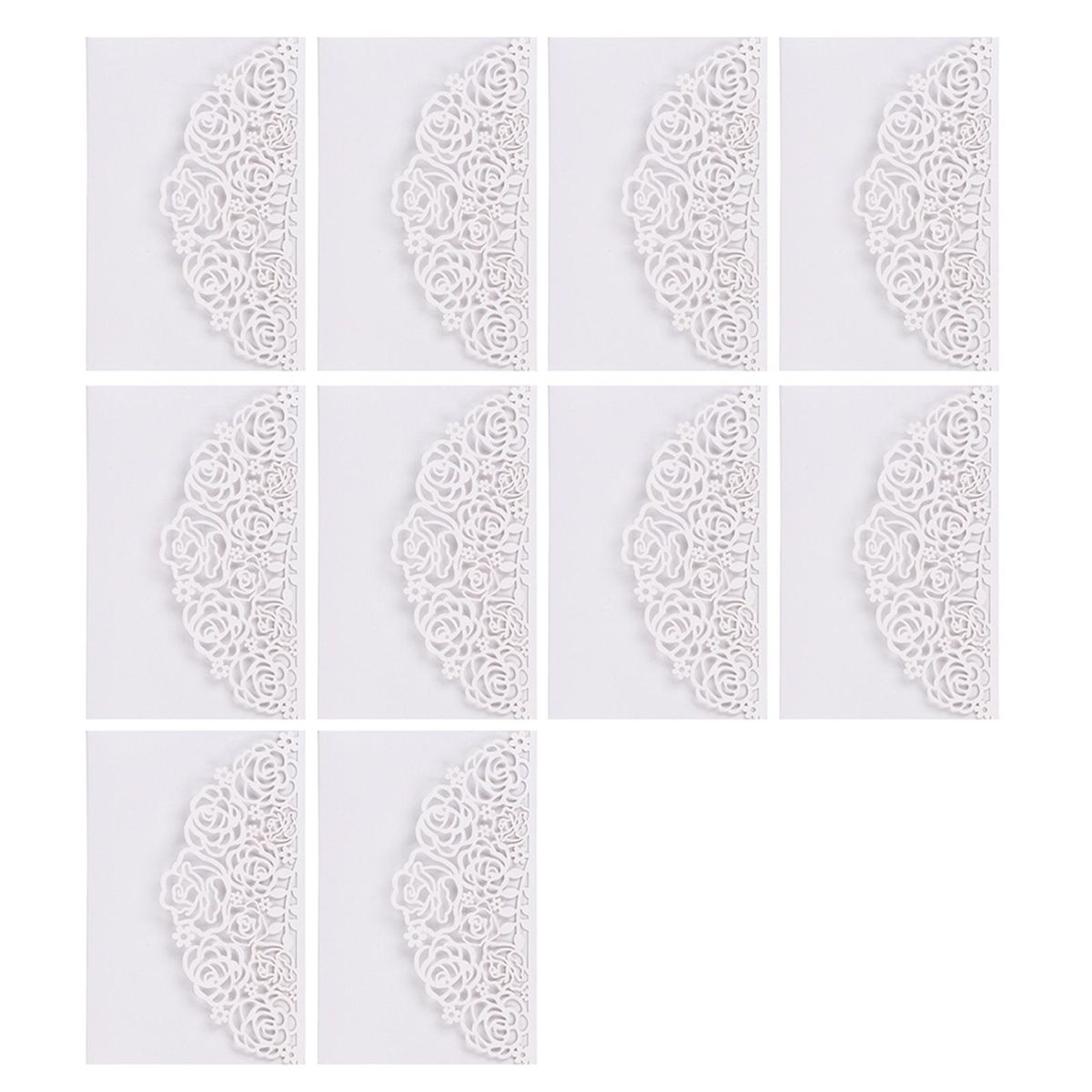 10pcs Pearl Paper Floral Invitation Cards Invitation Holders with Blank Inner Sheet for Wedding Birthday Party Anniversary