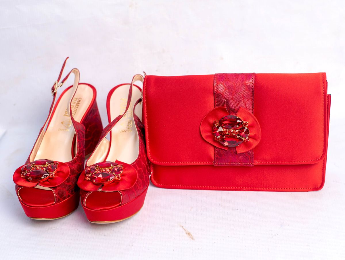 Red Sandal & Red Handbag
