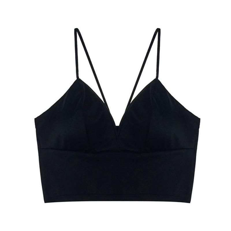 Crop Tops Sexy Satin for Women No People Balette Top Crochet Fine Strap T-shirt Cropped with Camilled Camilled In The Chest