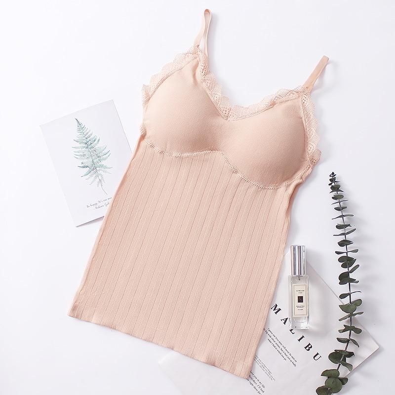 Sleeveless Lace T-shirts Winter Thermal Underwear Large Size Top Women Underwear Sleeveless Camilled Camiller