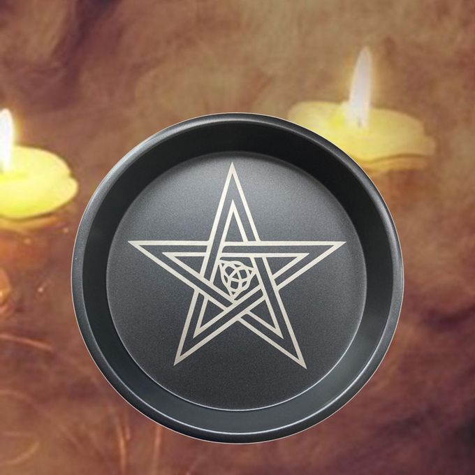 Altar Plate Steel Candle Holder Tray Milky