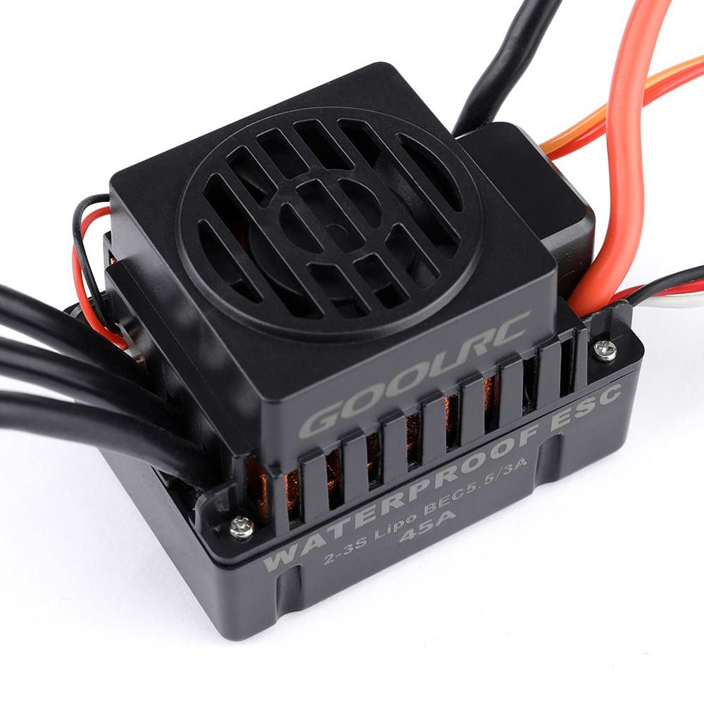 GoolRC Waterproof 45A Brushless ESC Electric Speed Controller with 5.5V/3A BEC for 1/10 RC Car