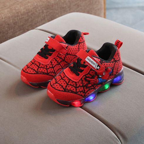 Big Boys Casual Shoes Mesh Spiderman Children's Shoes-Red