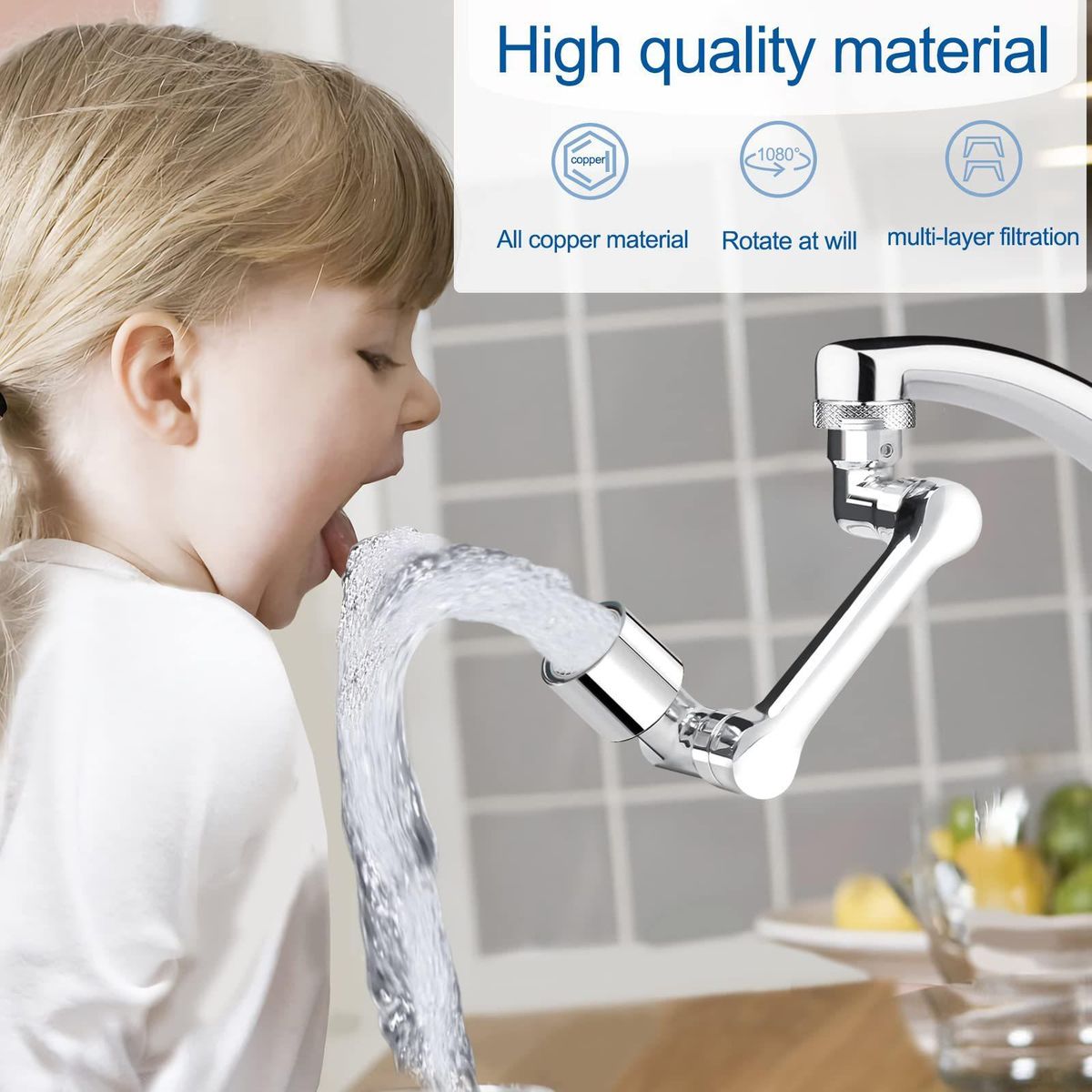 1080 Degree Rotation Mechanical Arm Universal Faucet