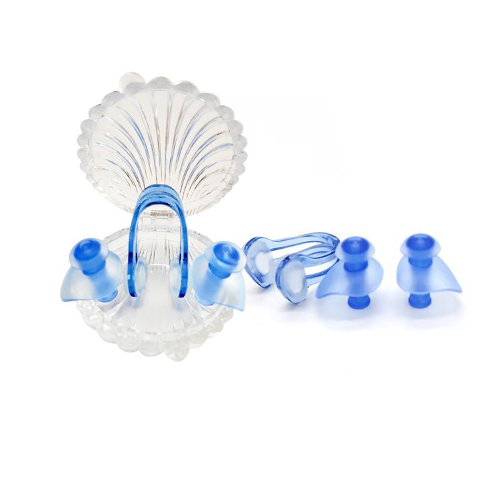 Swimming Nose Clip Ear Plug Set With Shell Box Soft