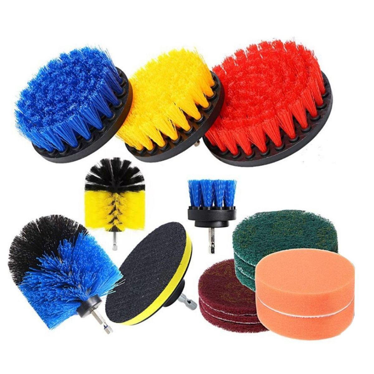 15Pcs Drill Brush Attachment Set Power Scrubber Drill Brush