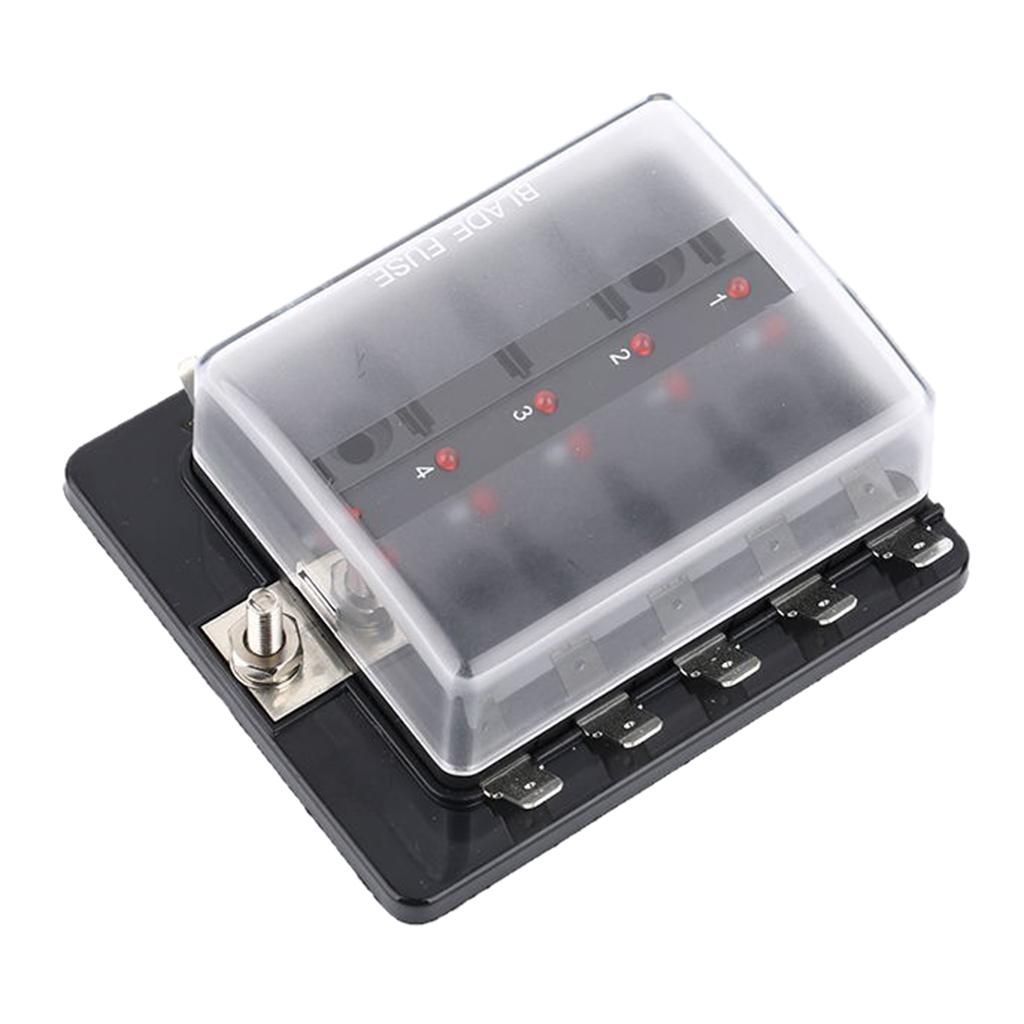 10 Way LED  Fuse Box With Marine Car Accessory
