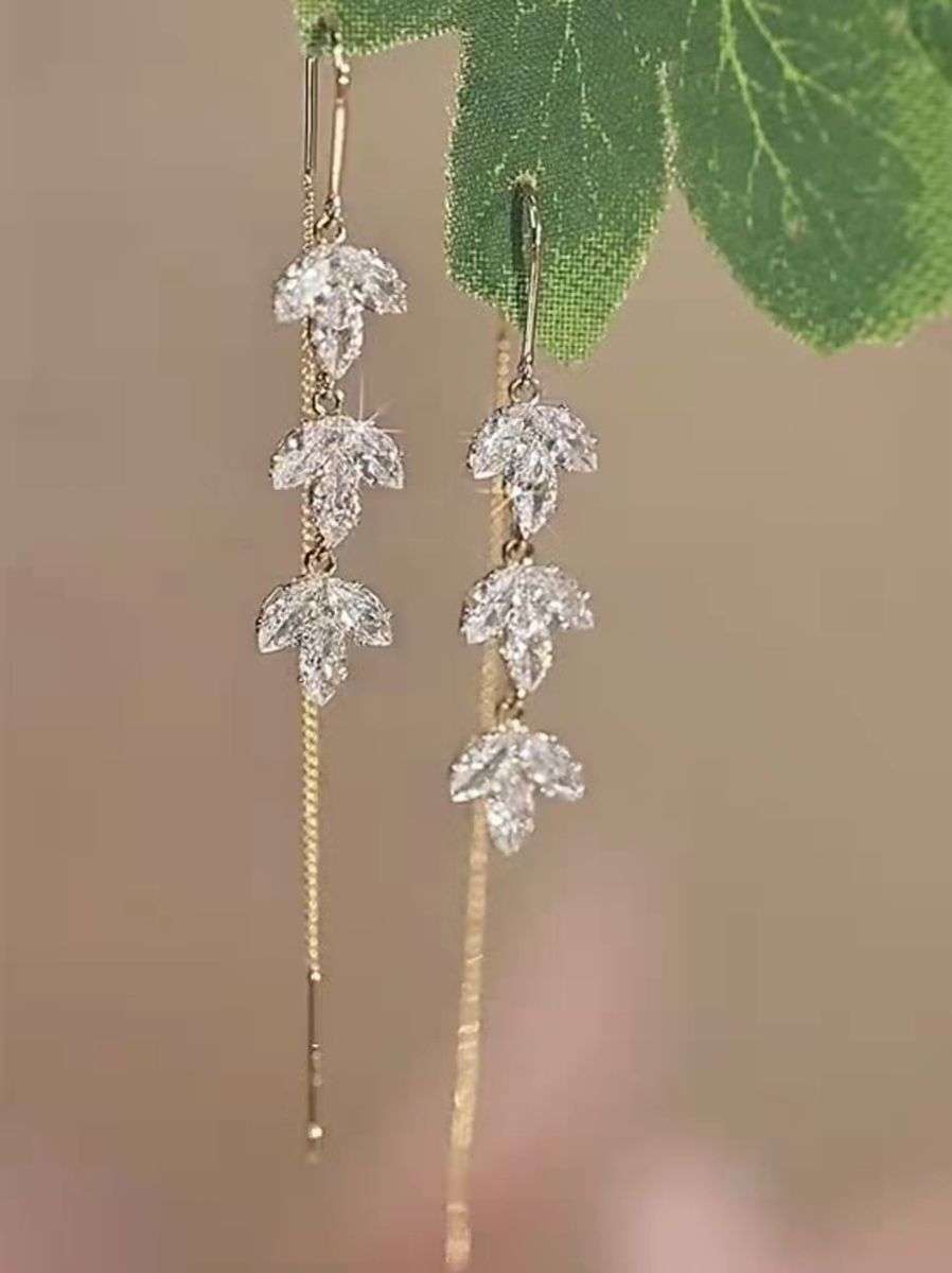 Women's Drop Dangle Long Earrings Shinny Chandelier Stud Solid Jewelry Earrings