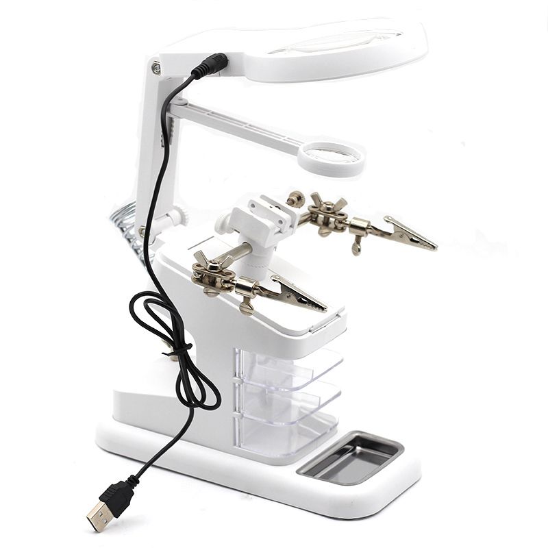 Soldering  Station Stand With Welding Magnifying GlClip