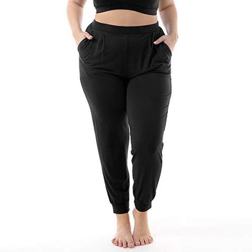 Women Yoga Pants Running Sportswear Leggings High Waist Loose Style Pants-black-3XL