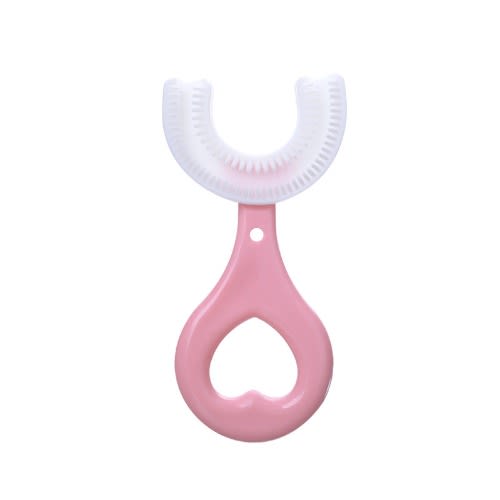 Soft Silicon U-shape Toothbrush For Kids - Pink