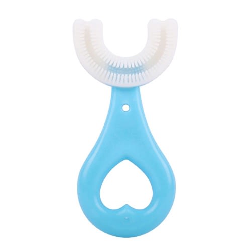Soft Silicon U-shape Toothbrush For Kids - Blue