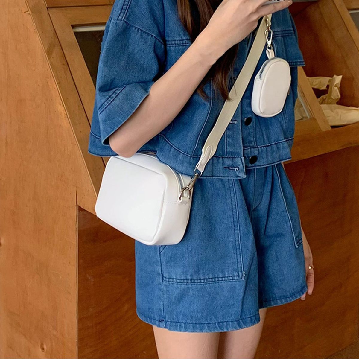 Crossbody Bag Adjustable Shoulder Strap Handbag For White