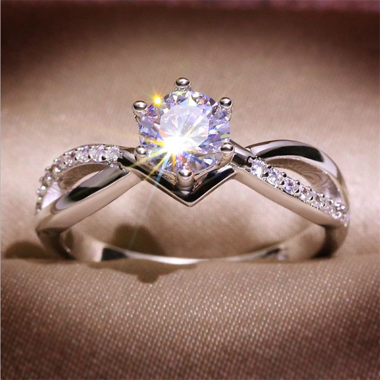 Engagement Ring - Classic Silver Proposal Wedding Band