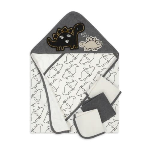 Rhino Designed Hooded Towel And Washcloth -Pack Of 4