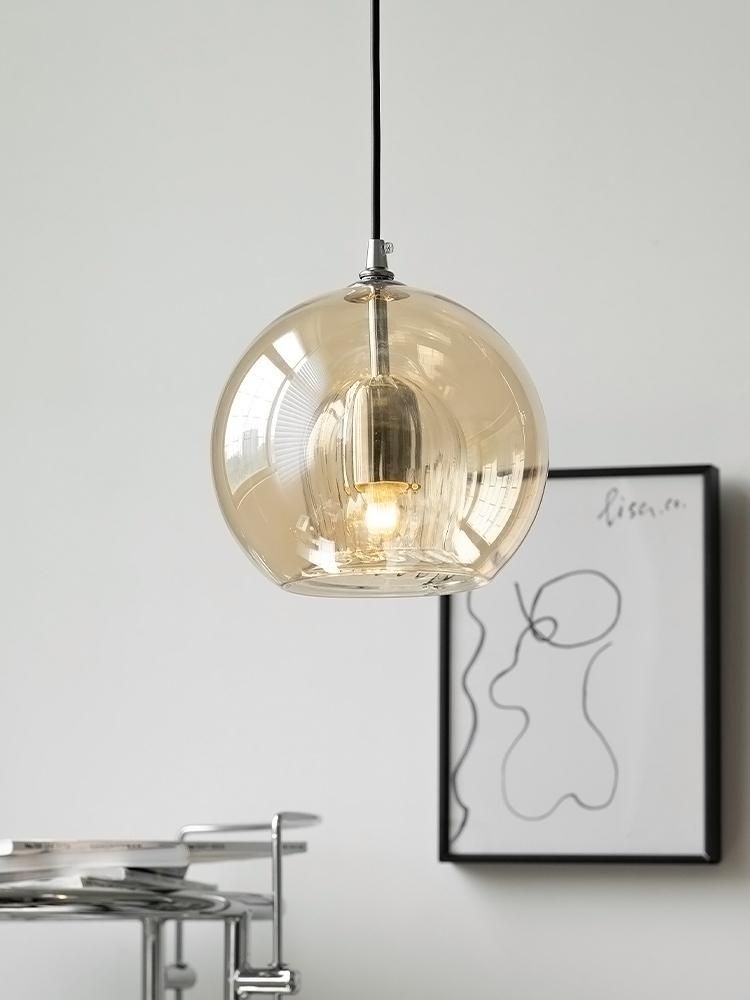 Modern minimalist Nordic dining table lamp glass bar chandelier