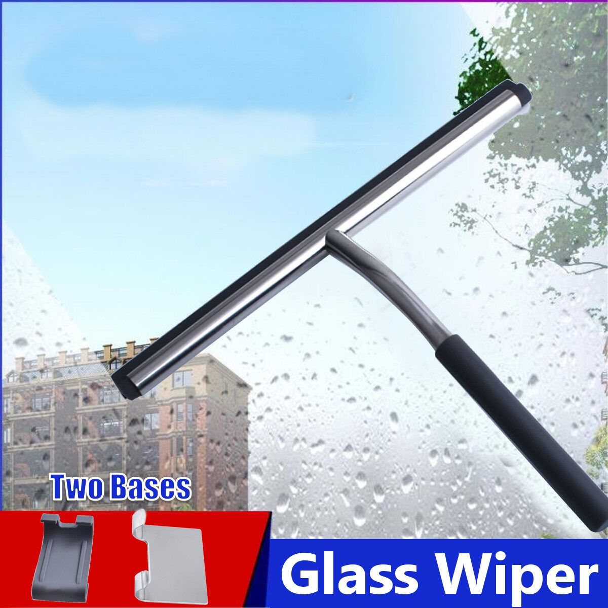 Glass Cleaning Wiper Bathroom Mirror Brush Window Windshield Scraper Wash Tool Brush Kit