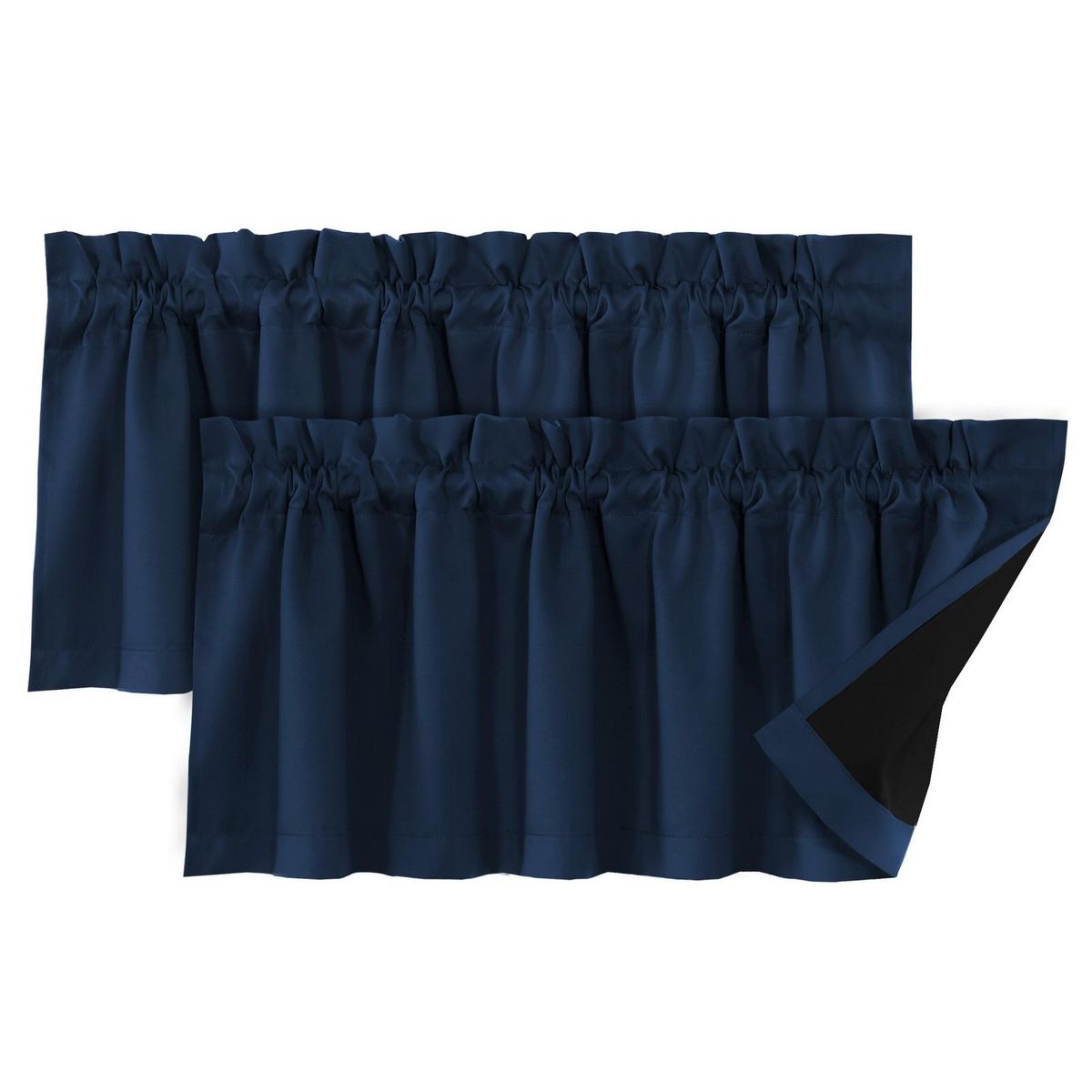 Solid Color Curtain Valance Curtain Valance with Blackout Coating Navy Blue