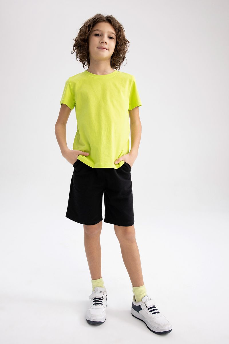 Boy Casual Regular Fit Knitted Short - Black