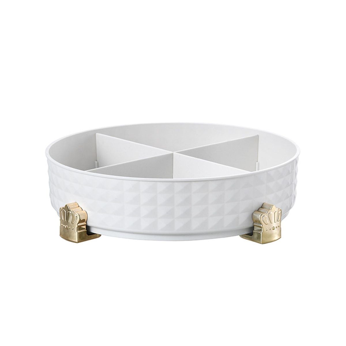 Fruit Tray Food Storage Container Round Bowl White