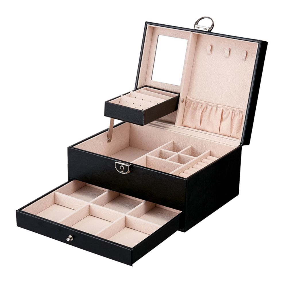 Multi-functional Jewelry Box PU Leather Jewelry Storage Case