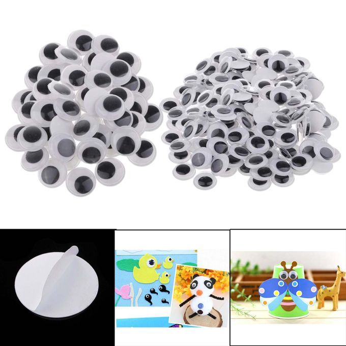 2 Bag Self-Adhesive Wiggle Eyes Scrapbooking Kid Crafts Moving Eyes