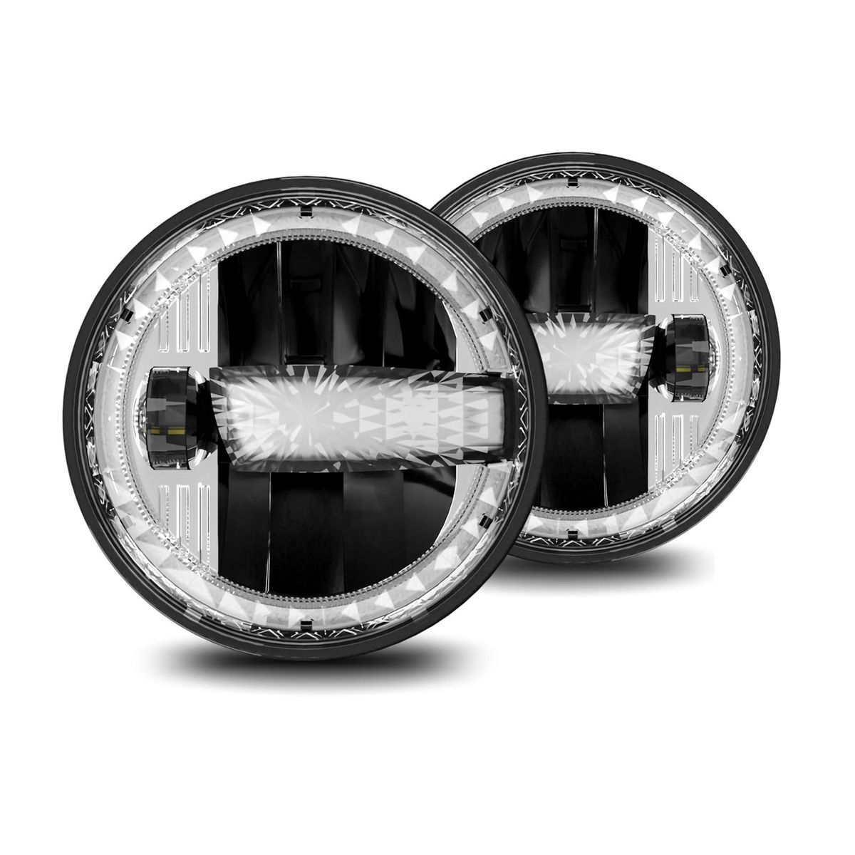 7 Inch Car LED Headlights with High/ Low Beam DRL Turn Signal Light 6000K/3000K 300W Waterproof Round Headlights