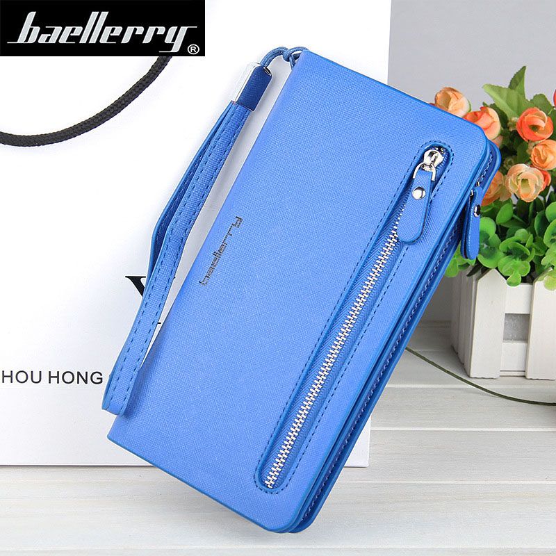 Lady Long Phone With Zipper Coin Card Holder For Female