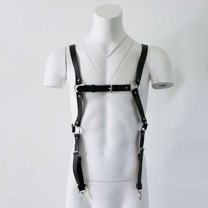 Men Leather Harness Body Chest Armor Buckles Adjustable Strap Belt