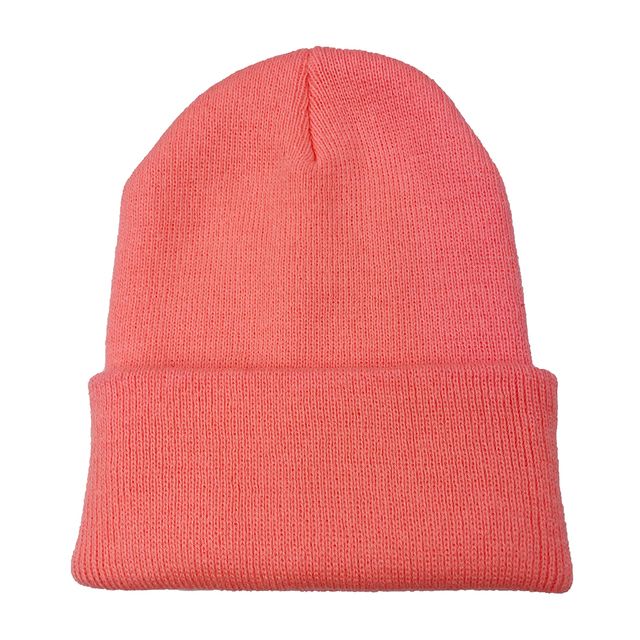 Winter Hats For Unisex Beanies Knitted Solid Cute Hat Lady Autumn Female Beanie Caps Warmer Bonnet Men Casual Cap(#Peach Blush)