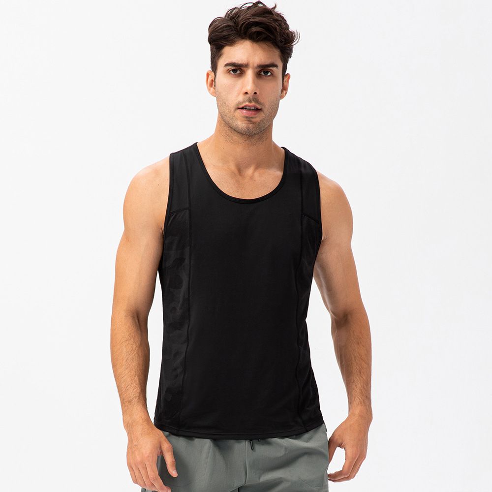 Mens Summer Casual Vest Fitness Sports Top Tanks（Black）