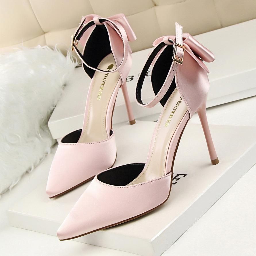 Women's high heels 8CM stiletto pointed high heels Pink